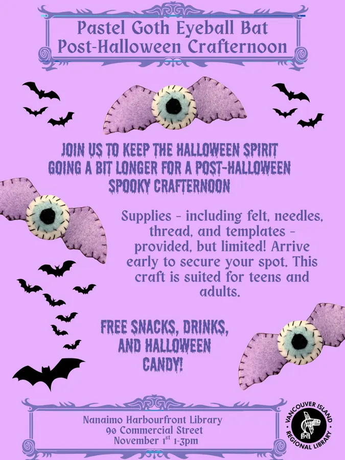 Pastel Goth Eyeball Bat Post-Halloween Crafternoon