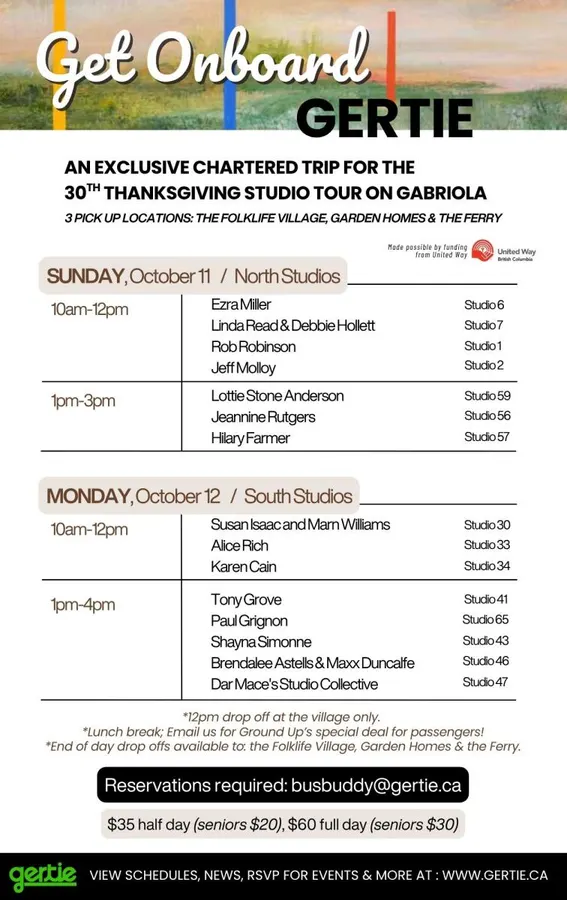 GERTIE Thanksgiving Studio Tour Charter
