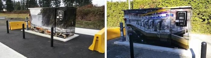 The two bulk-water filling stations pictured on Nanaimo’s official service page.